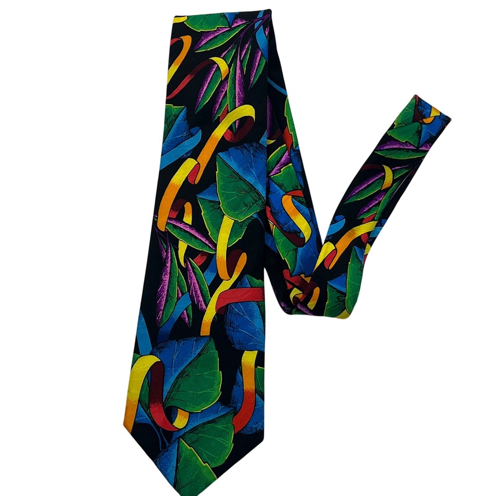 Rush Limbaugh No Boundaries Silk Tie Colorful Bright Rainbow Ribbon Multi Color